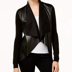 MICHAEL Michael Kors Leather Drape Front Sweater